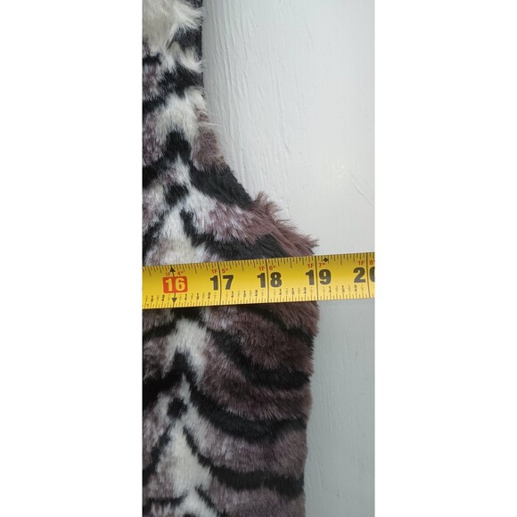 Vintage 90s Questions Faux Fur Womens Med Vest Full Zip Tiger Print Mob Wife Y2k - Picture 4 of 7